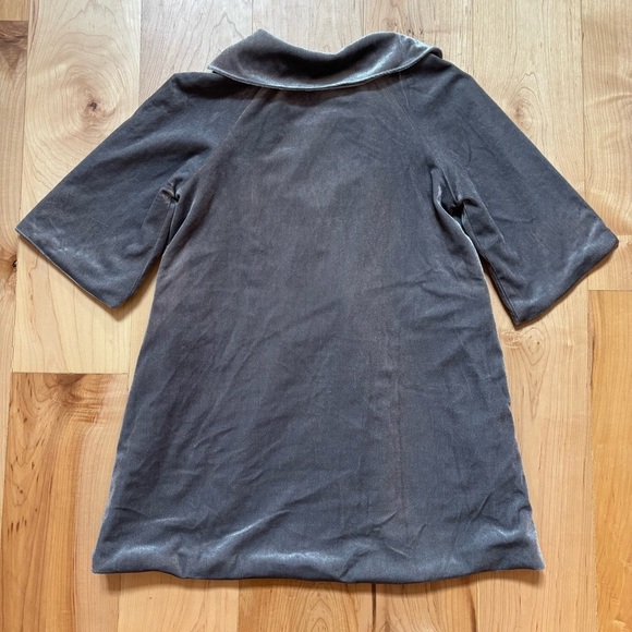 NEW Vignette Jane Girls Silver Gray Velvet Coat with Peter Pan Collar - Picture 4 of 9